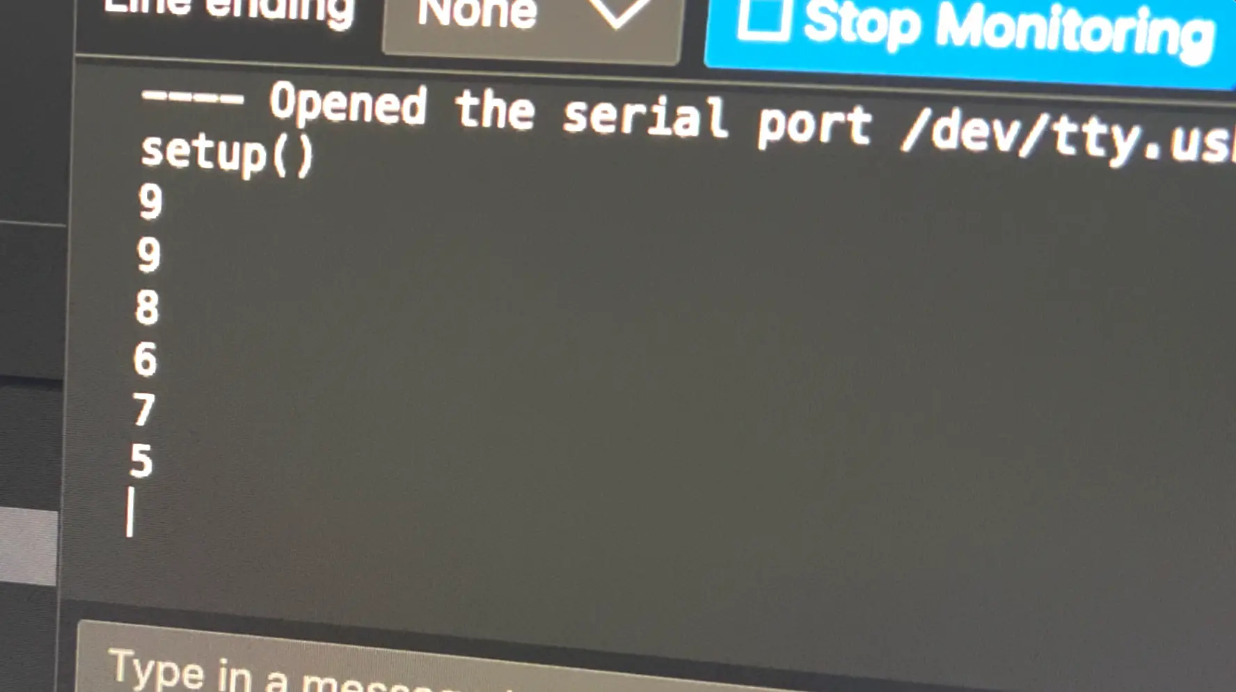 Numbers in Serial Port